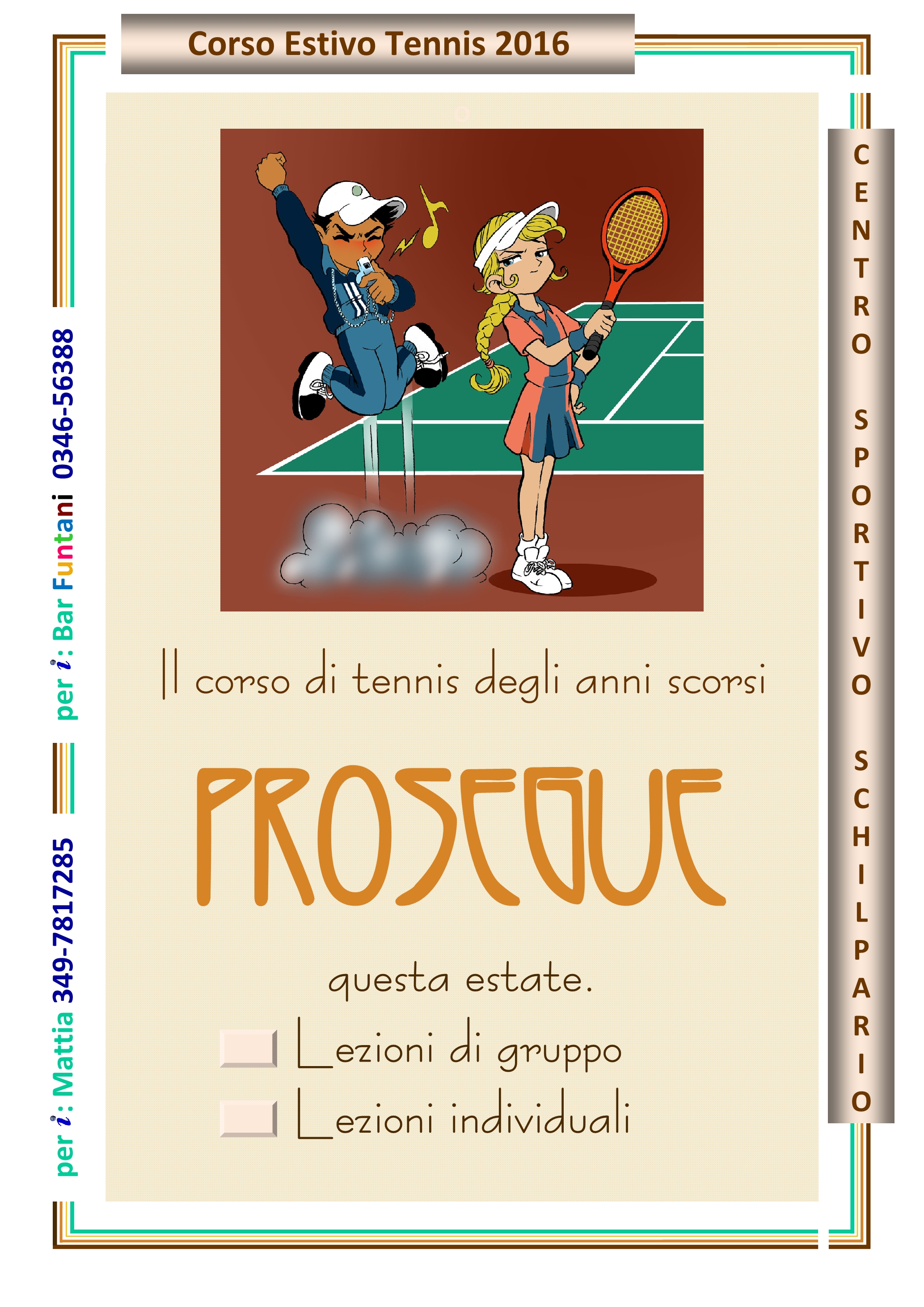 Schilpario corso tennis lezioni individuali di gruppo