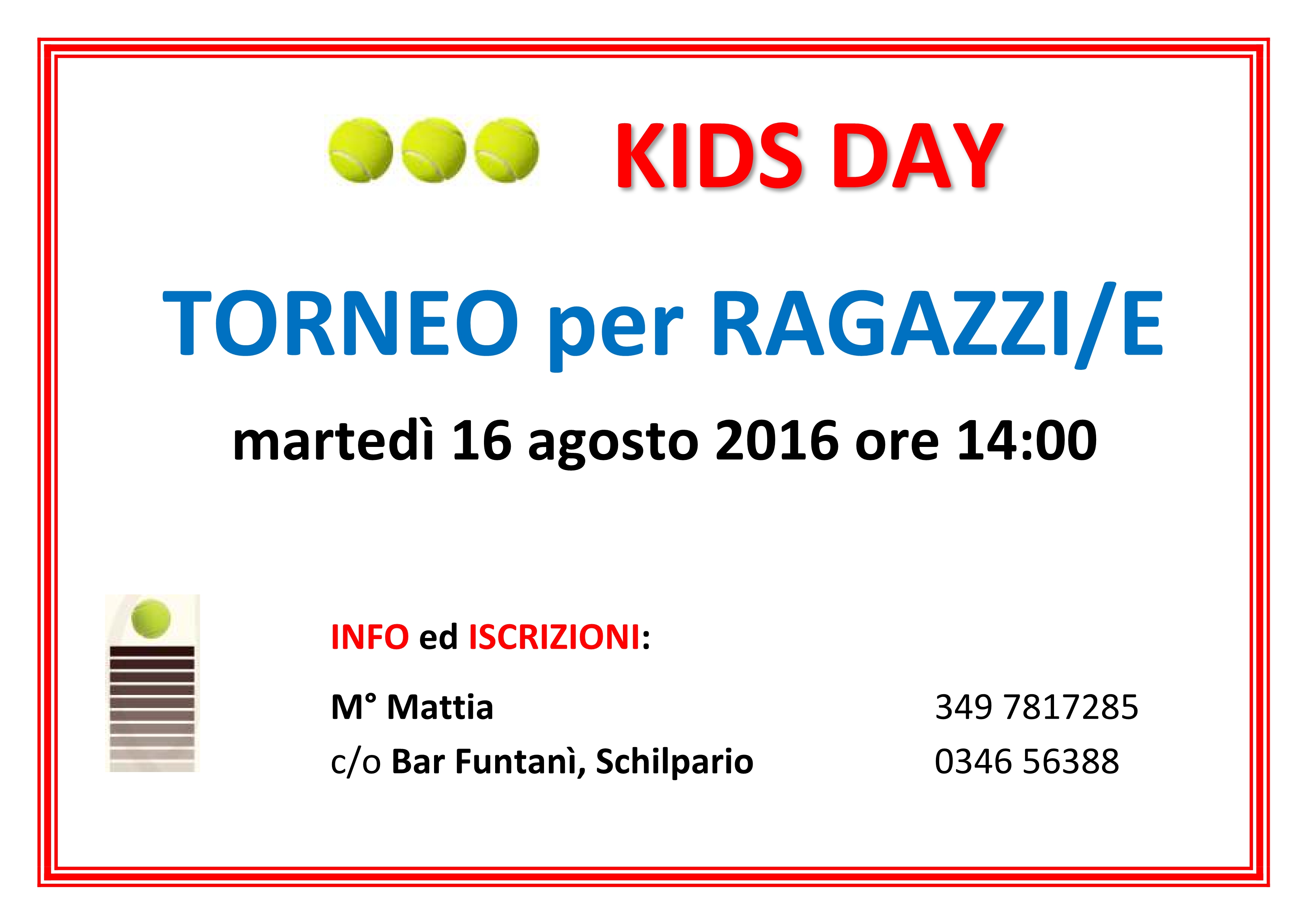 Torneo ragazzi Schilpario Kids Day corsi tennis monza brianza
