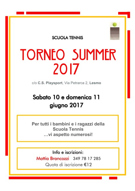 Torneo corsi tennis monza brianza lesmo Mattia Brancozzi