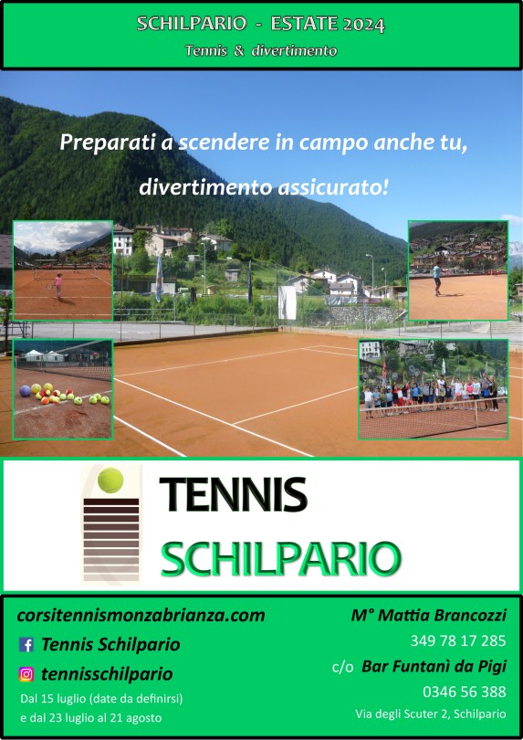 Lezioni corsi tennis Schilpario Mattia Brancozzi 2024